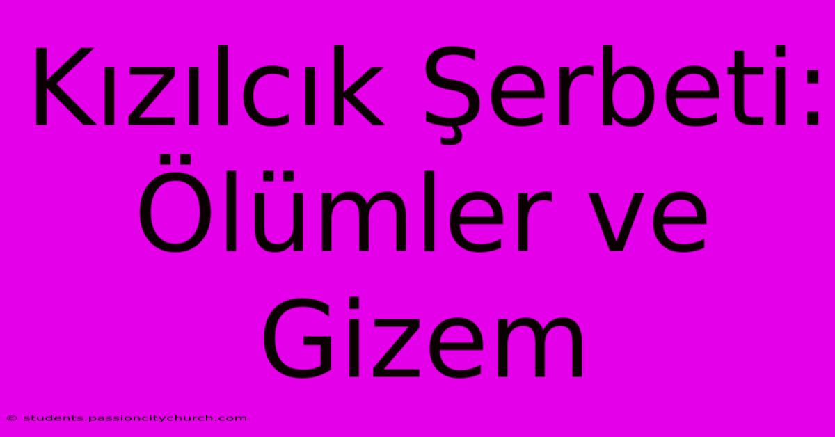 Kızılcık Şerbeti: Ölümler Ve Gizem