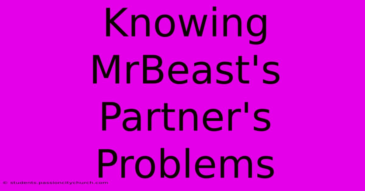 Knowing MrBeast's Partner's Problems