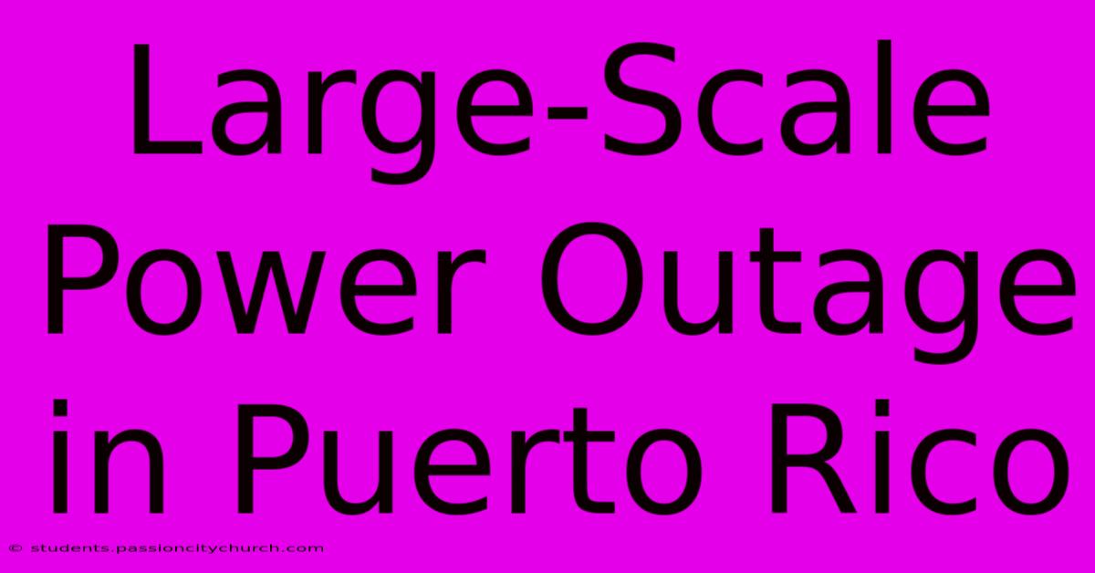 Large-Scale Power Outage In Puerto Rico