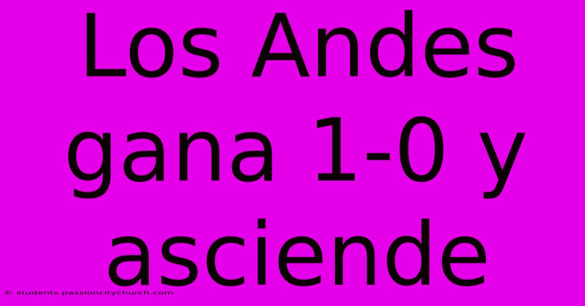 Los Andes Gana 1-0 Y Asciende