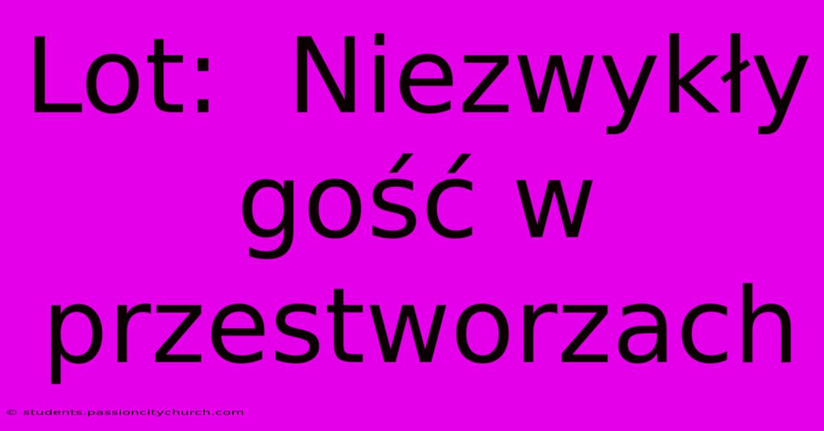 Lot:  Niezwykły Gość W Przestworzach