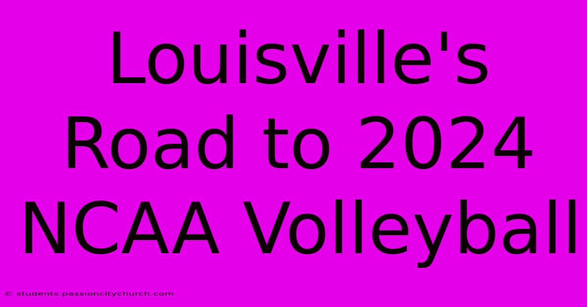 Louisville's Road To 2024 NCAA Volleyball