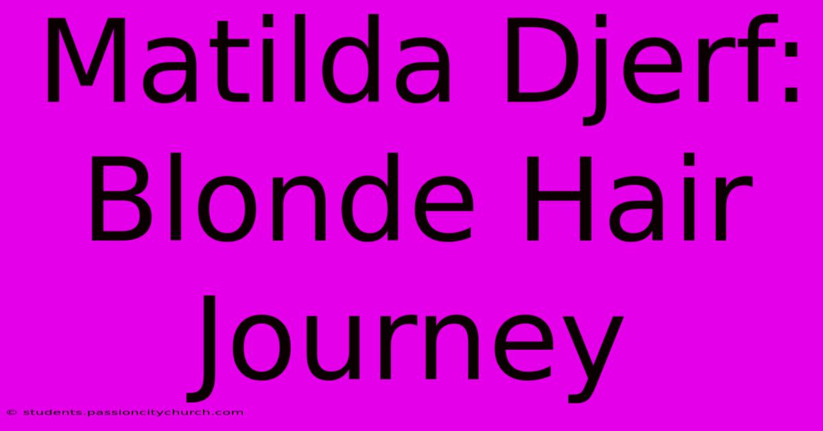 Matilda Djerf: Blonde Hair Journey