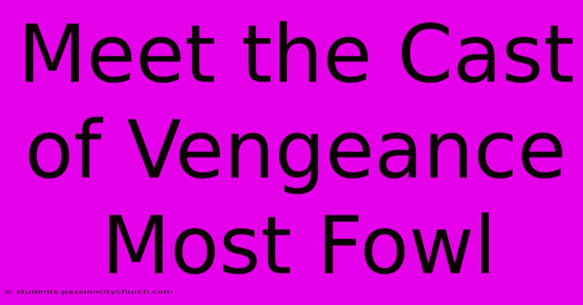 Meet The Cast Of Vengeance Most Fowl