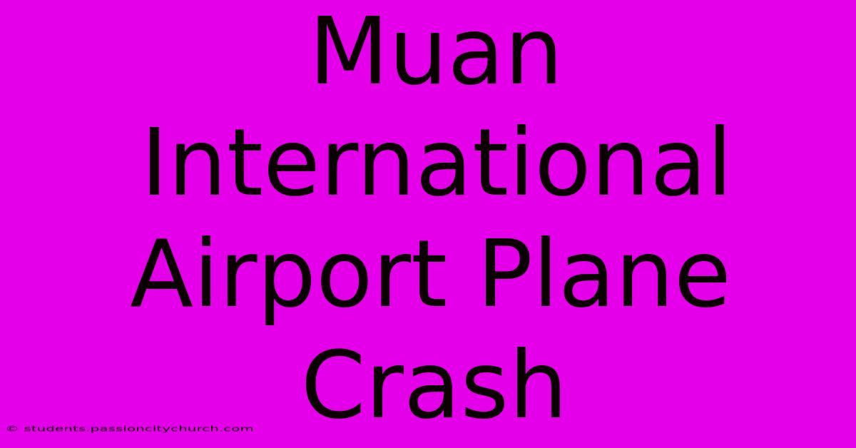 Muan International Airport Plane Crash