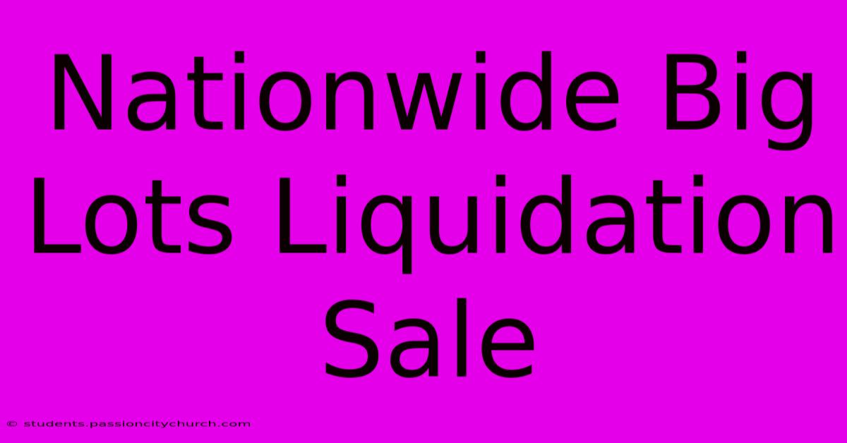 Nationwide Big Lots Liquidation Sale