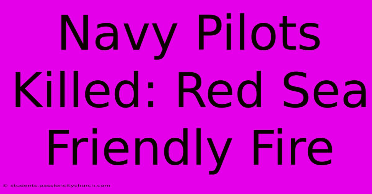 Navy Pilots Killed: Red Sea Friendly Fire