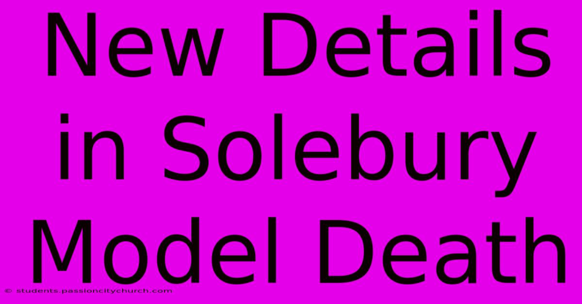 New Details In Solebury Model Death