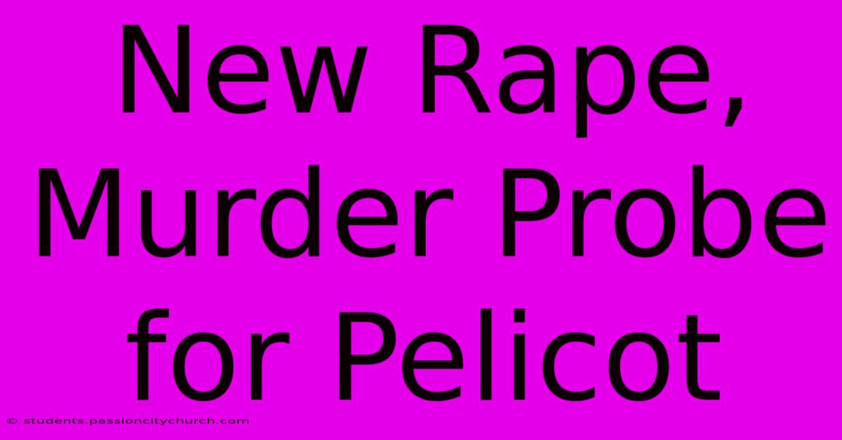 New Rape, Murder Probe For Pelicot