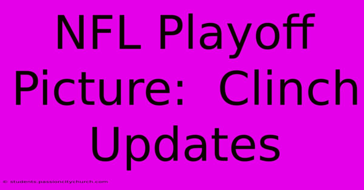 NFL Playoff Picture:  Clinch Updates