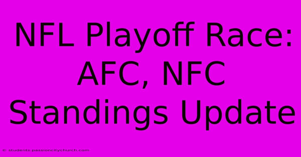 NFL Playoff Race: AFC, NFC Standings Update