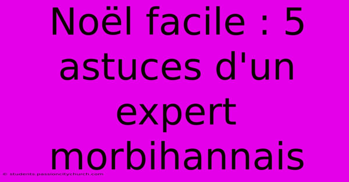 Noël Facile : 5 Astuces D'un Expert Morbihannais