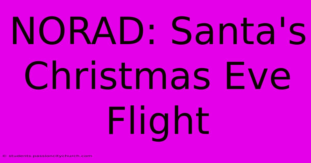 NORAD: Santa's Christmas Eve Flight