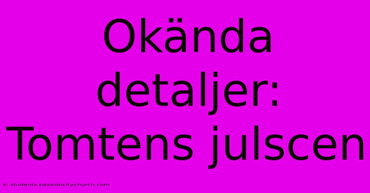 Okända Detaljer: Tomtens Julscen