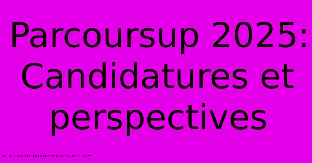 Parcoursup 2025:  Candidatures Et Perspectives