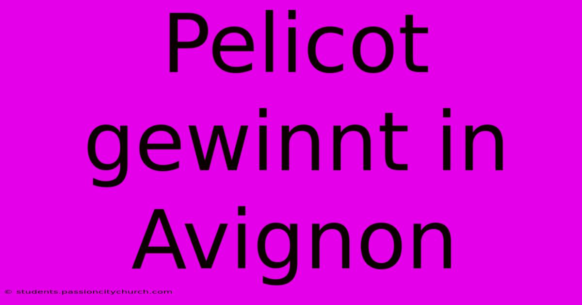 Pelicot Gewinnt In Avignon