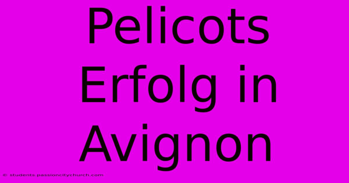 Pelicots Erfolg In Avignon