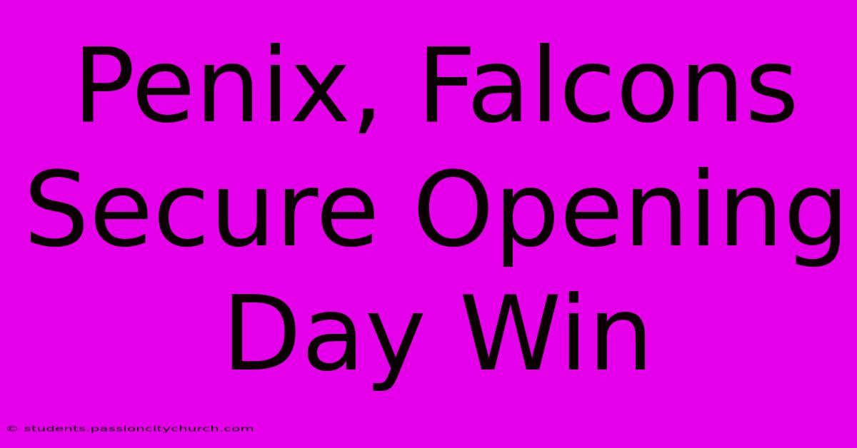 Penix, Falcons Secure Opening Day Win