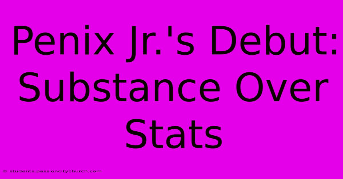 Penix Jr.'s Debut: Substance Over Stats