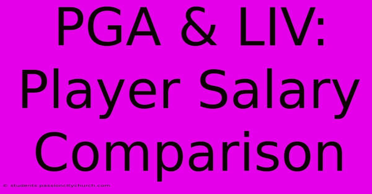 PGA & LIV: Player Salary Comparison