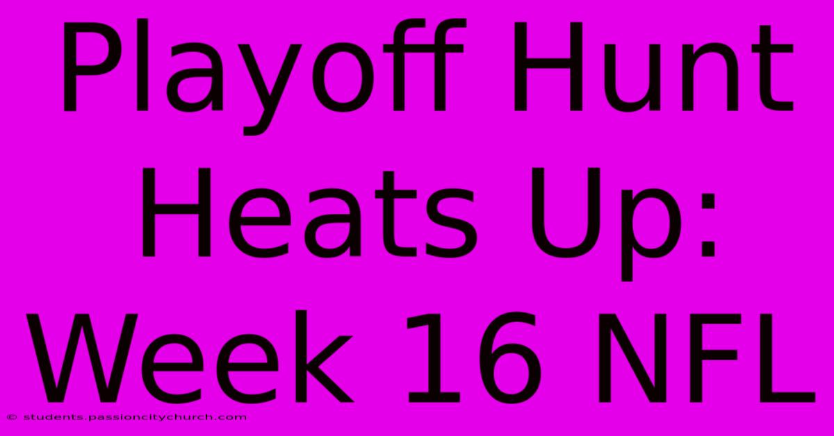 Playoff Hunt Heats Up: Week 16 NFL