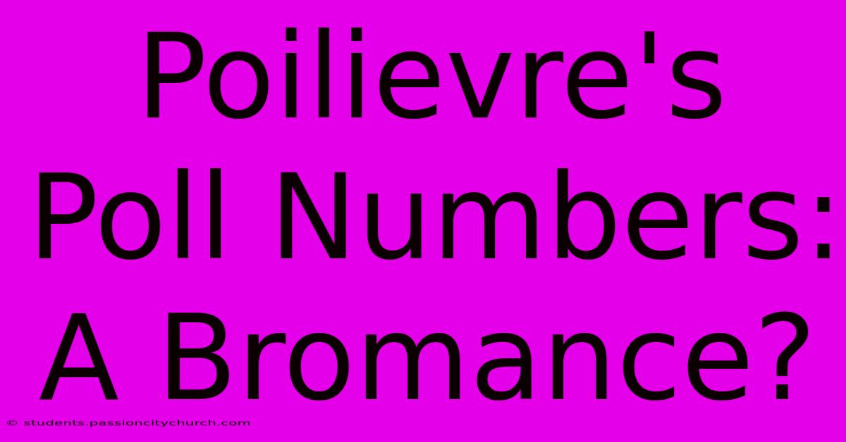 Poilievre's Poll Numbers: A Bromance?