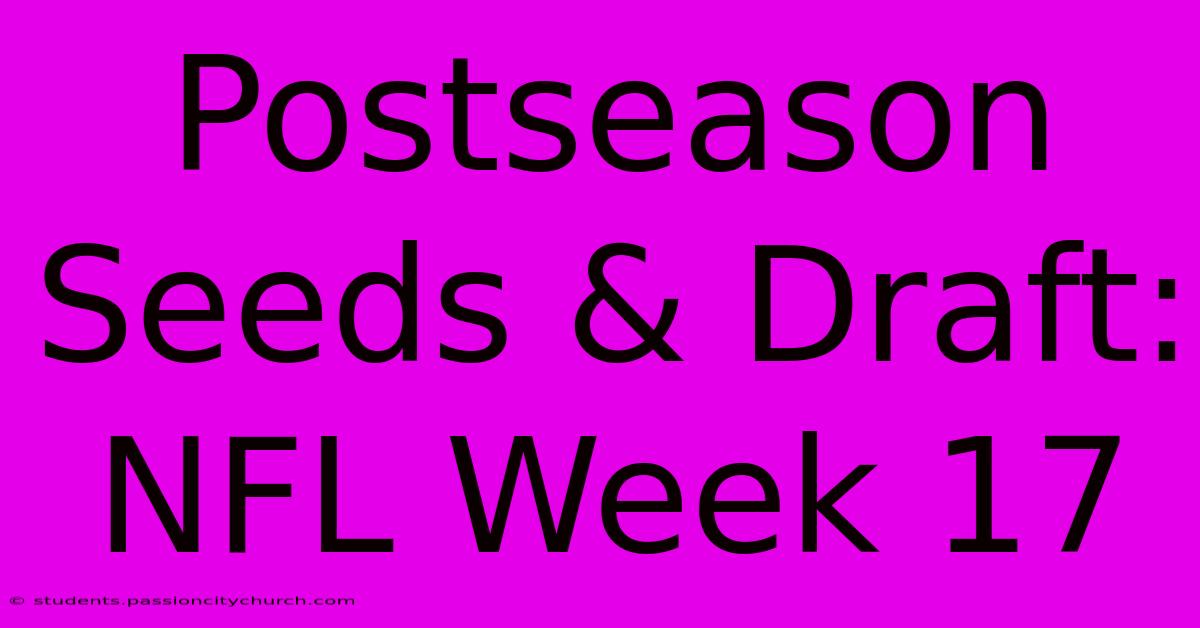 Postseason Seeds & Draft: NFL Week 17