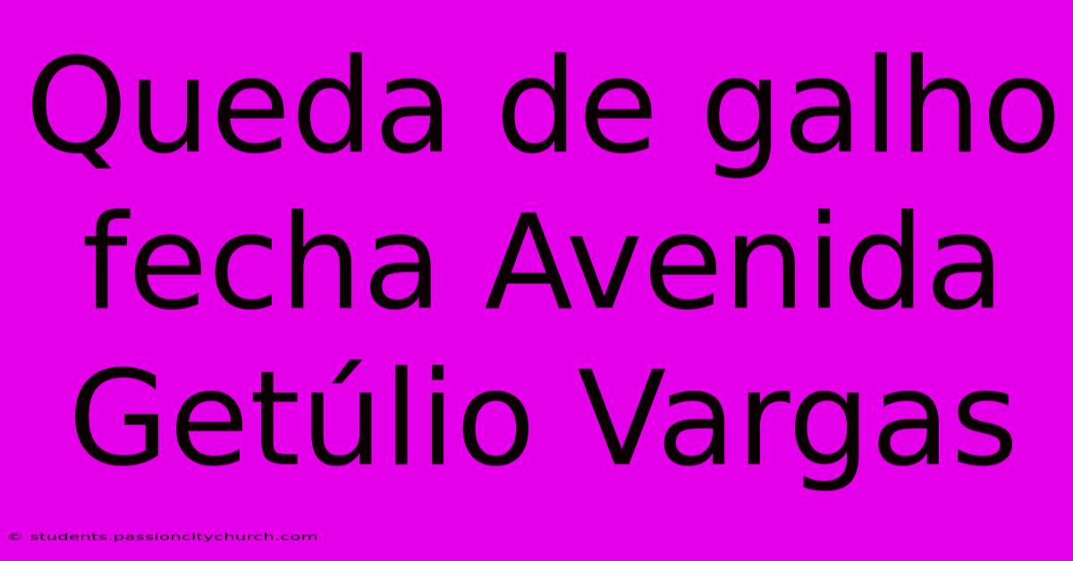 Queda De Galho Fecha Avenida Getúlio Vargas