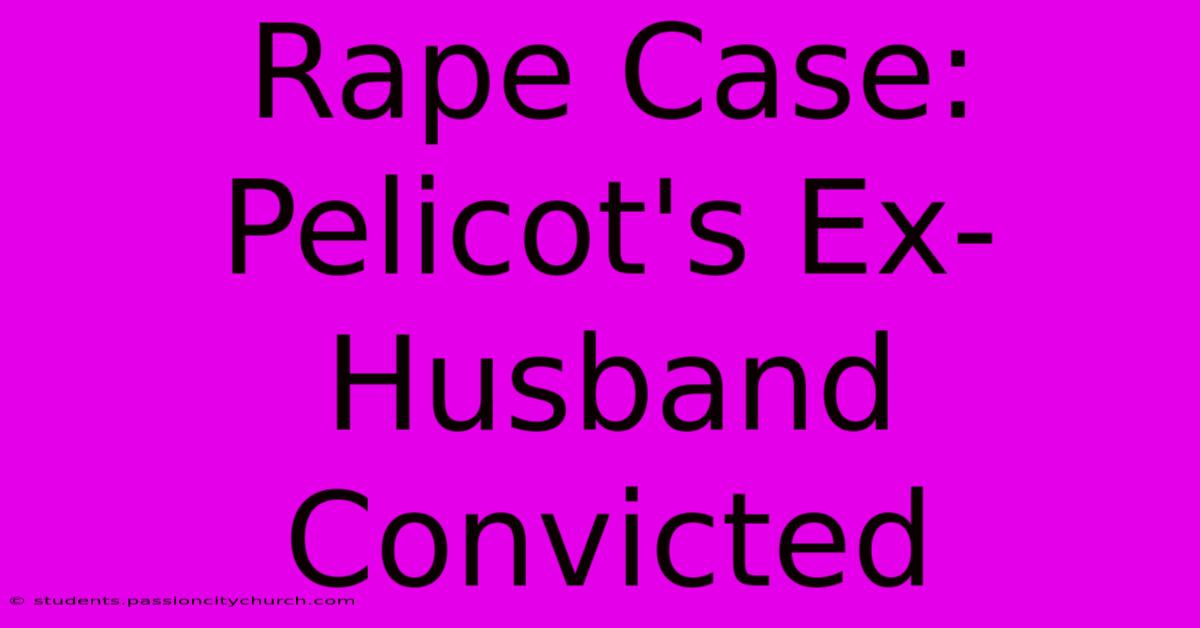 Rape Case: Pelicot's Ex-Husband Convicted