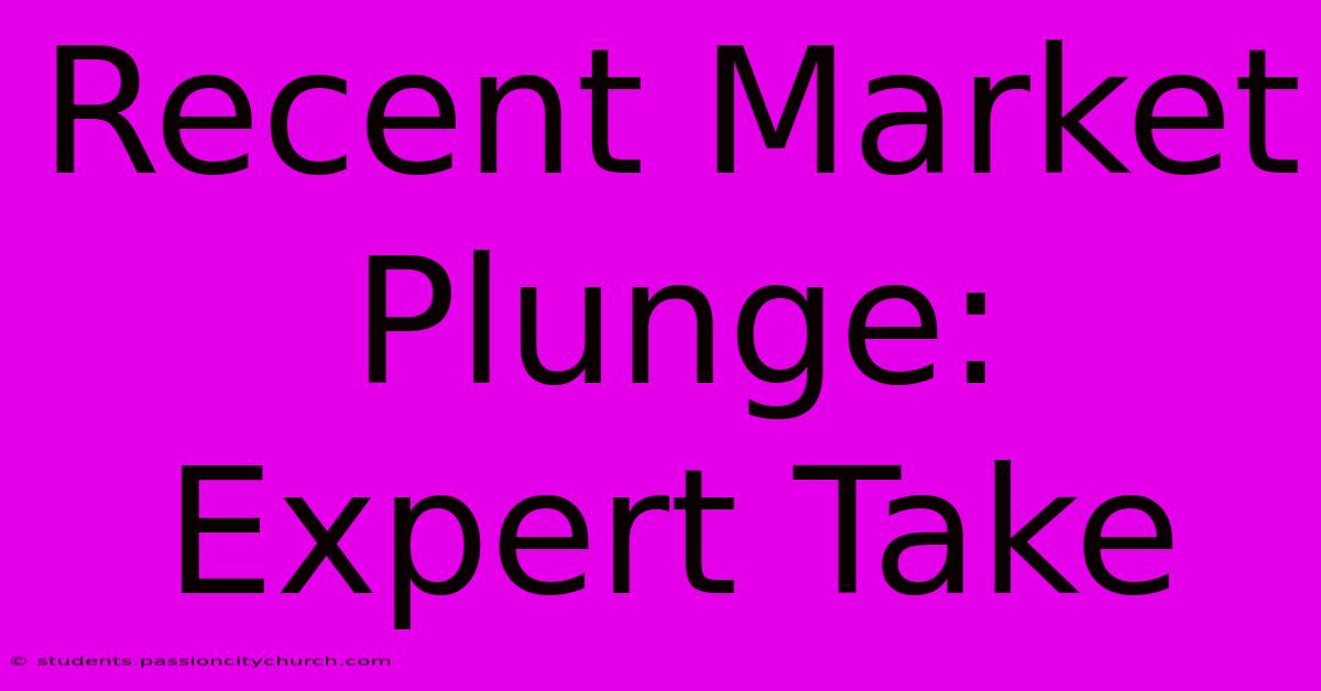 Recent Market Plunge: Expert Take