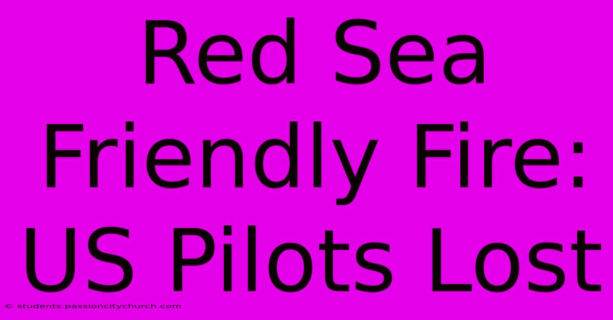 Red Sea Friendly Fire: US Pilots Lost