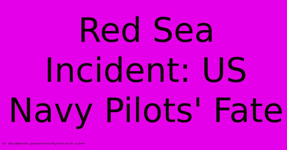 Red Sea Incident: US Navy Pilots' Fate