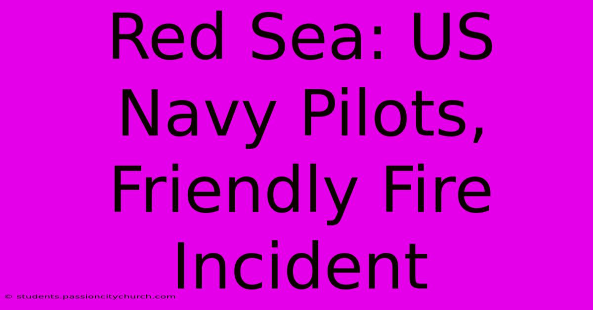 Red Sea: US Navy Pilots, Friendly Fire Incident