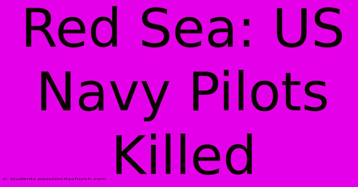 Red Sea: US Navy Pilots Killed