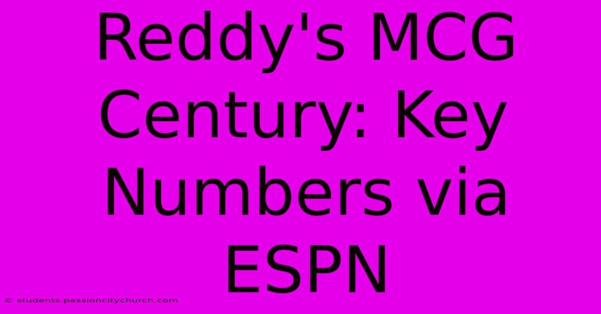 Reddy's MCG Century: Key Numbers Via ESPN