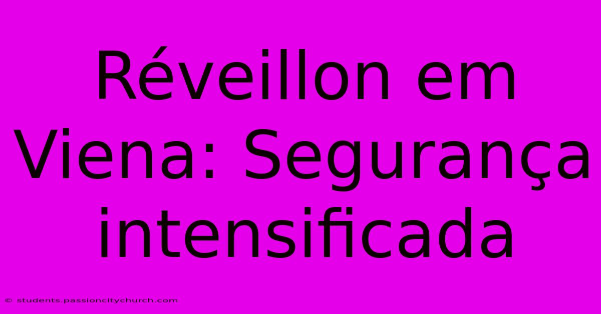 Réveillon Em Viena: Segurança Intensificada