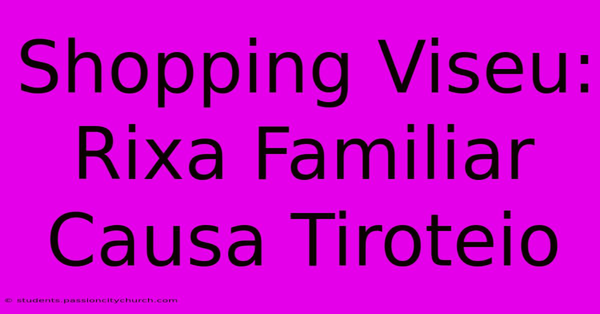 Shopping Viseu: Rixa Familiar Causa Tiroteio