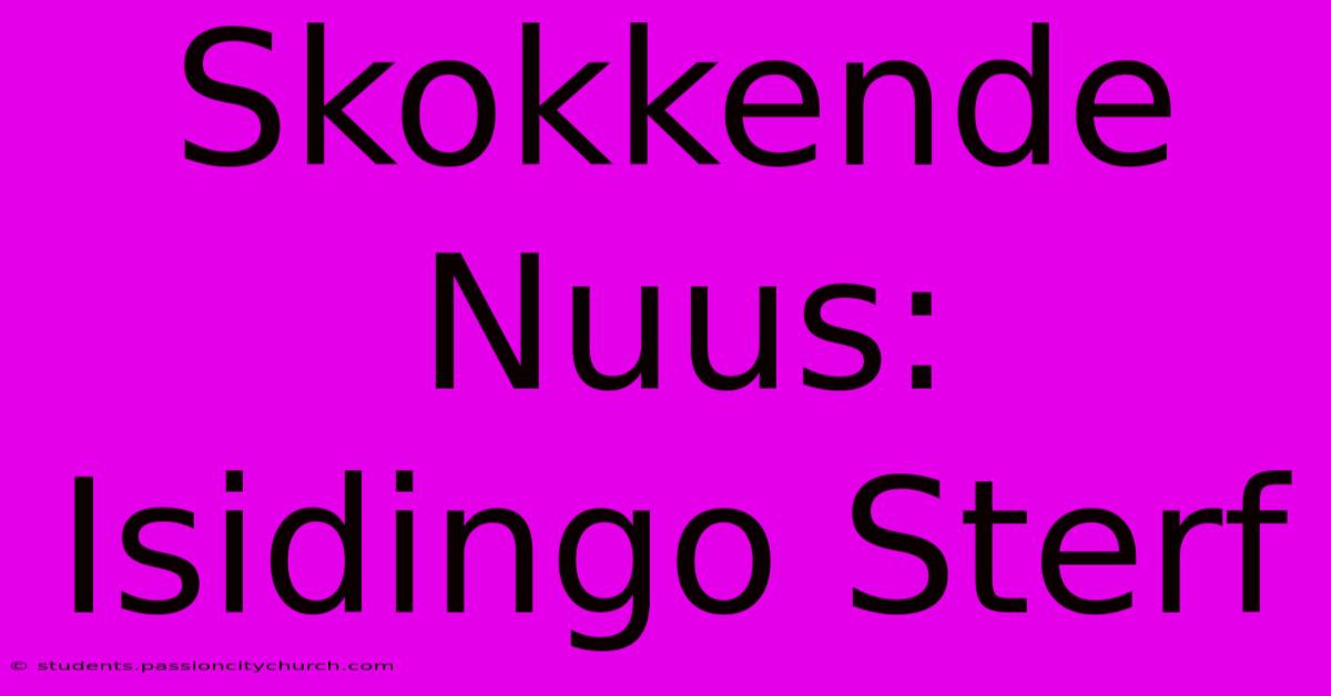 Skokkende Nuus: Isidingo Sterf