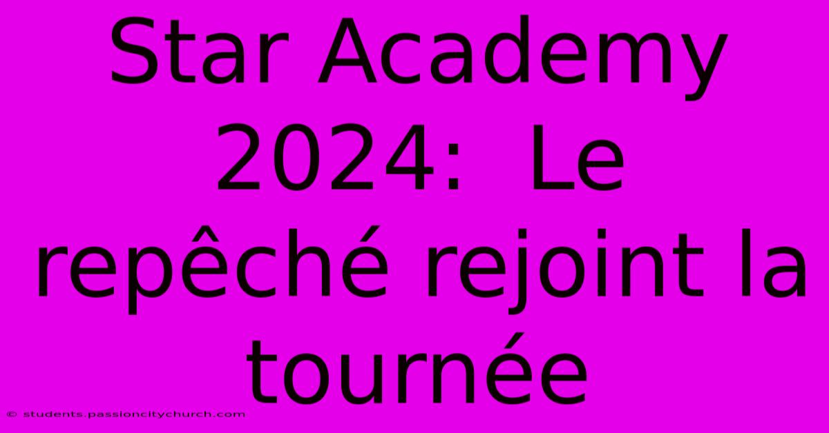 Star Academy 2024:  Le Repêché Rejoint La Tournée