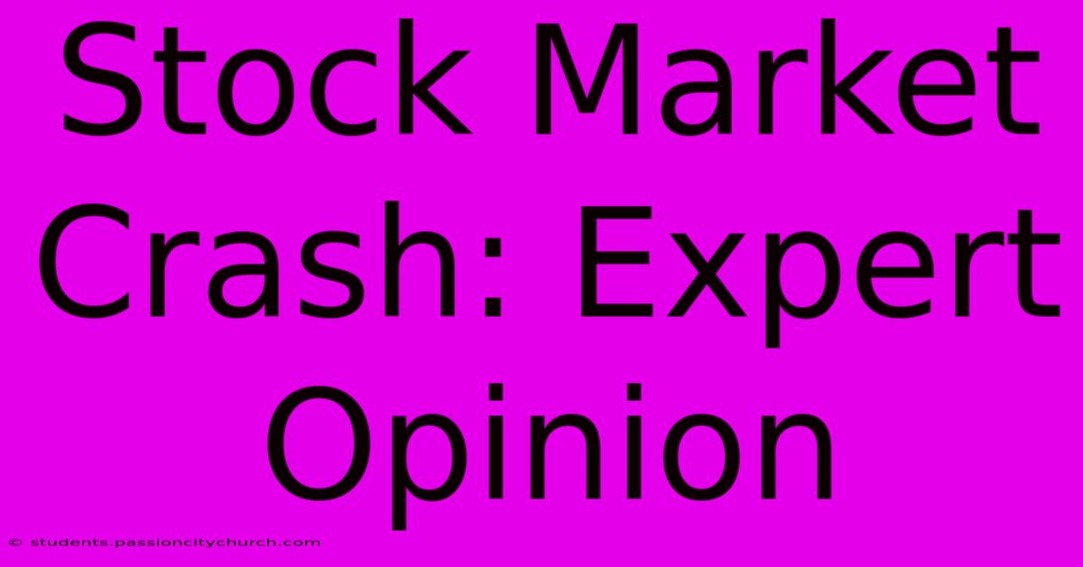 Stock Market Crash: Expert Opinion