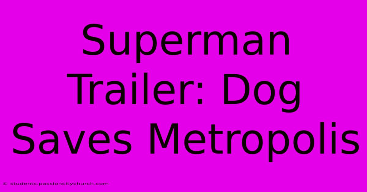 Superman Trailer: Dog Saves Metropolis