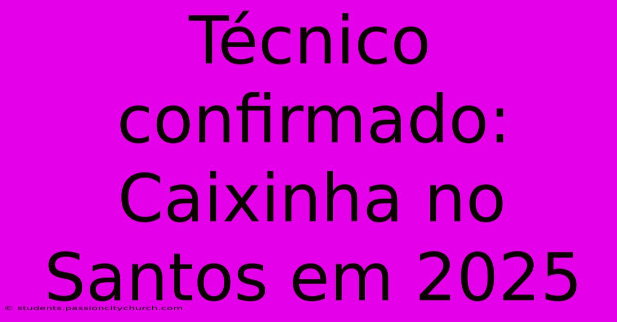 Técnico Confirmado: Caixinha No Santos Em 2025