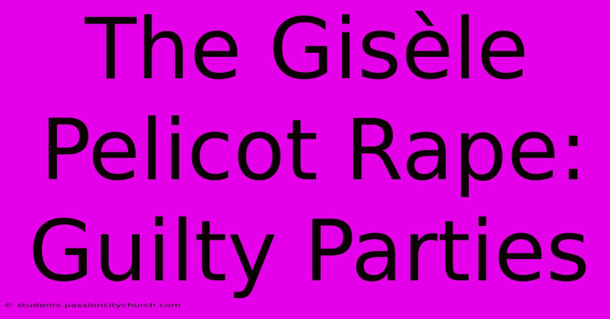 The Gisèle Pelicot Rape: Guilty Parties