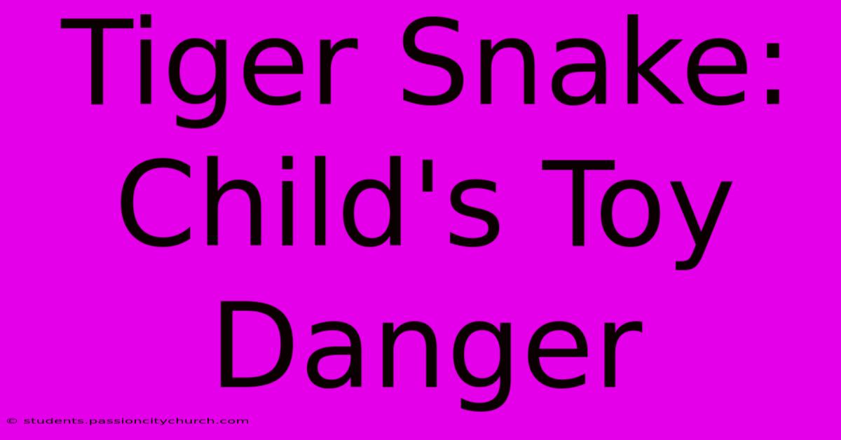 Tiger Snake: Child's Toy Danger