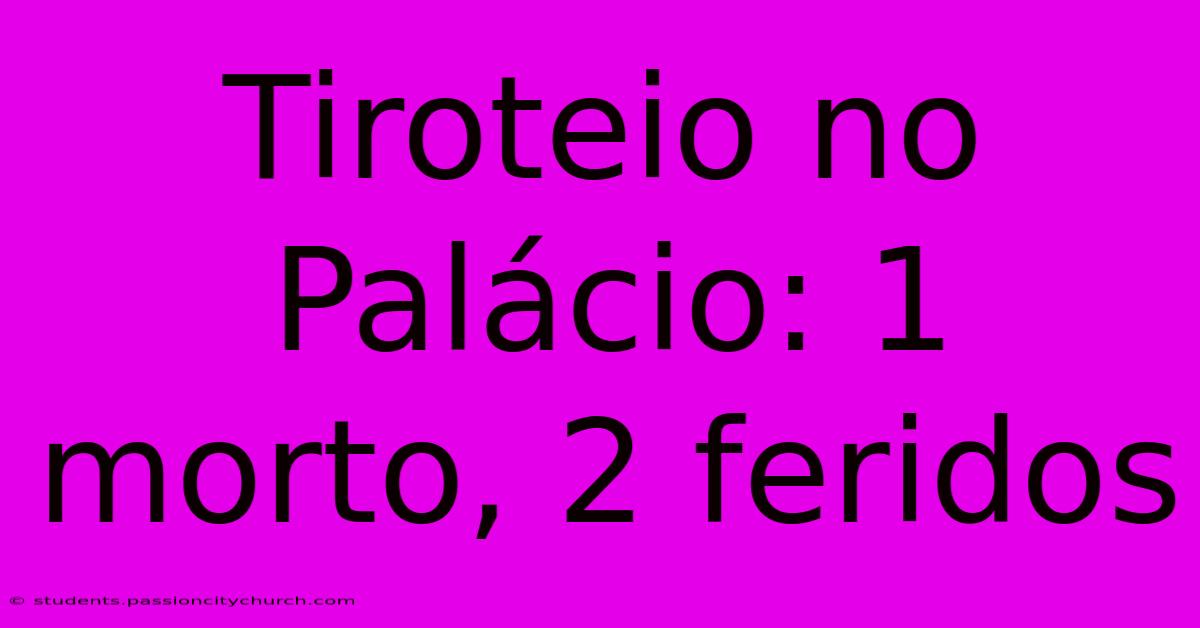 Tiroteio No Palácio: 1 Morto, 2 Feridos