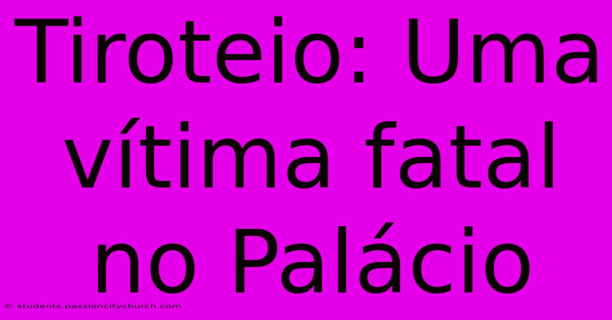 Tiroteio: Uma Vítima Fatal No Palácio