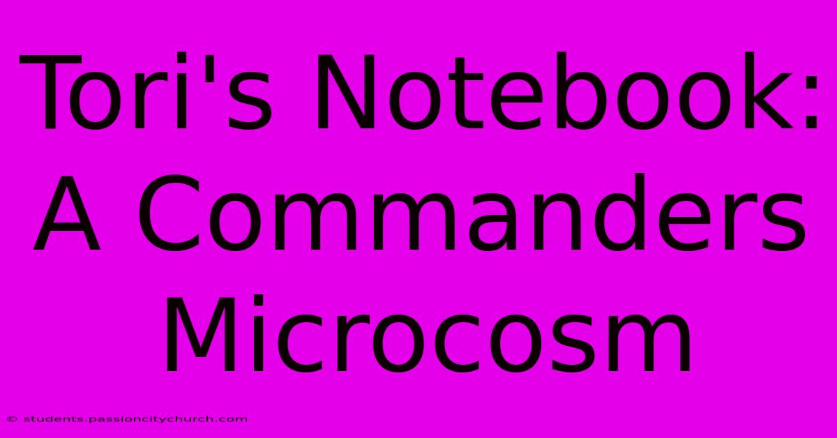 Tori's Notebook:  A Commanders Microcosm