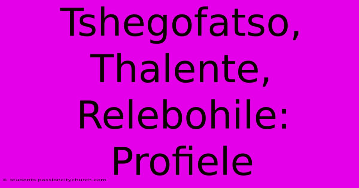 Tshegofatso, Thalente, Relebohile: Profiele