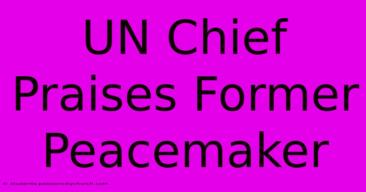 UN Chief Praises Former Peacemaker