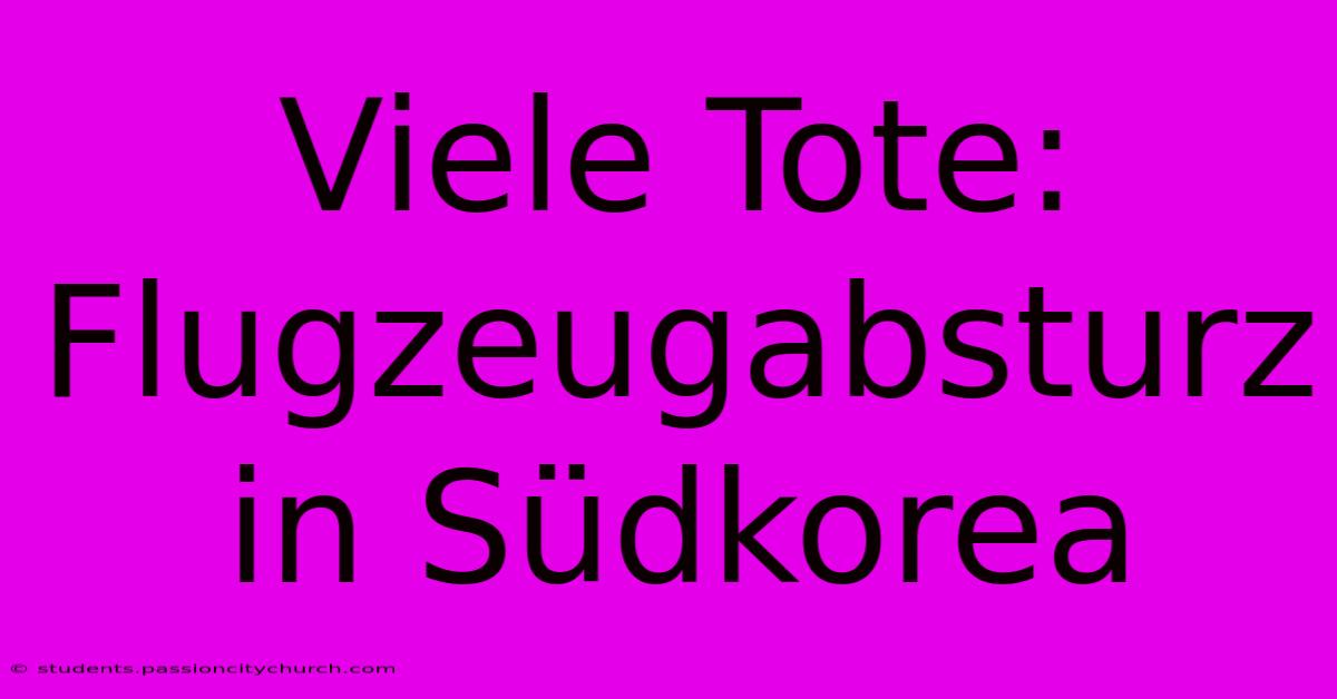 Viele Tote: Flugzeugabsturz In Südkorea